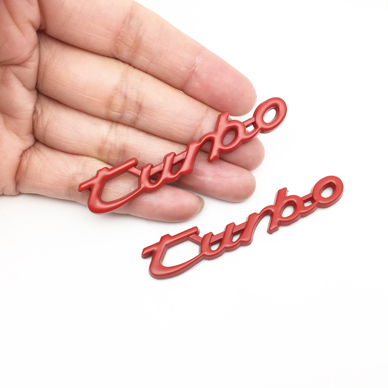 2 chiếc ❥ ❈ Nhãn dán ô tôURBO Logo Huy hiệu Biểu tượng Đuôi sau Thân cây Decal Phụ kiện Trang trí phong cách xe hơi cho Volkswagen Bmw ford