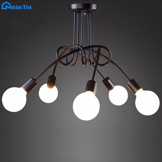 Bộ đèn thả trần trang trí nhà quán cà phê THCN148 (Tặng kèm 5 bóng tròn Led Edison 4W)