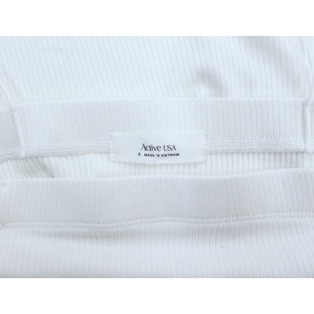 Q9385 - 	Áo thun gân 2 dây croptop Active USA, trơn