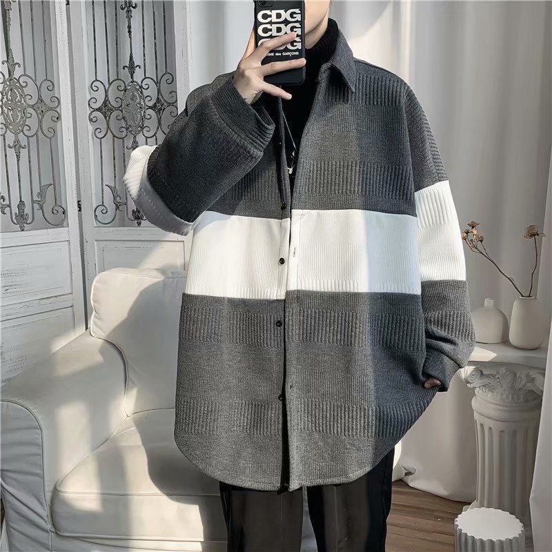 Áo khoác dạ len dáng sơ mi unisex