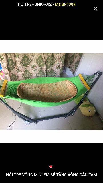 Nôi tre 85x55 võng em bé tặng vòng dâu tằm