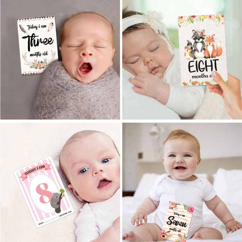 Bộ Thẻ Ảnh Đánh Dấu Cột Mốc Phát Triển Kỷ Niệm Cho Bé