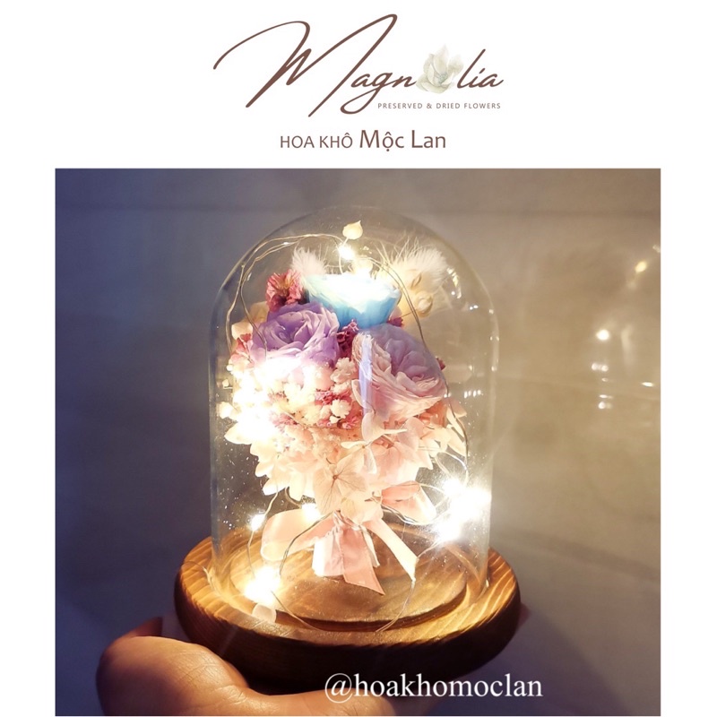 Chụp hoa khô quả cầu thuỷ tinh siêu vintage trang trí phòng ngủ decor phong cách Bắc Âu