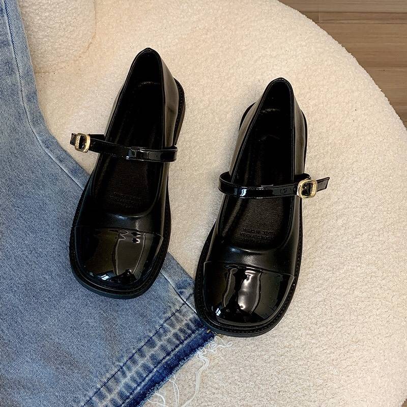 Giày búp bê nữ Lolita mũi vuông FAROSA - V1  đế 3cm phối da cực phong cách