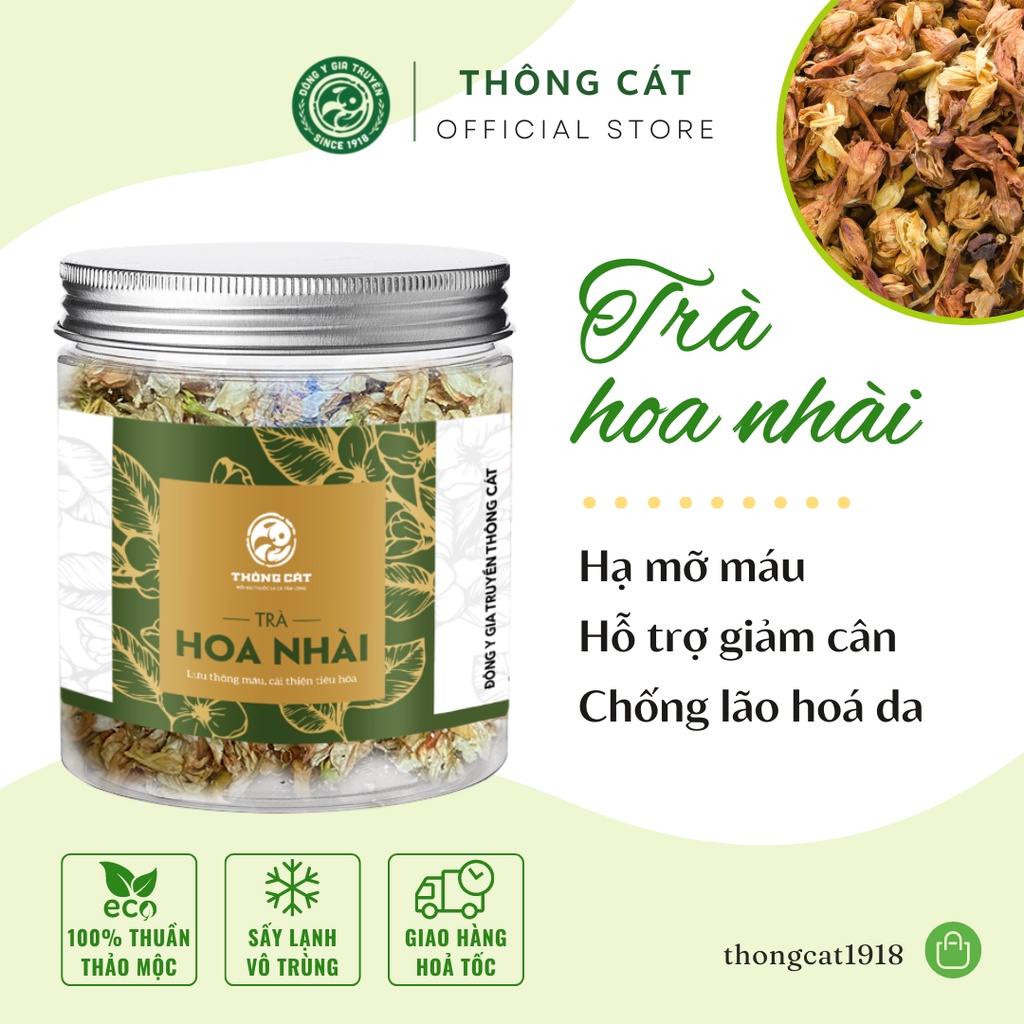 Trà hoa nhài Đông y gia truyền Thông Cát- Lưu thống máu lên não, cải thiện huyết áp, tiêu hóa tốt hơn