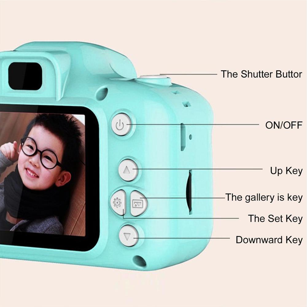 Máy ảnh kỹ thuật số mini màn hình 2 inch cho trẻ em Ngày trẻ em Máy ảnh kỹ thuật số có thể sạc lại được gắn được thẻ nhớ