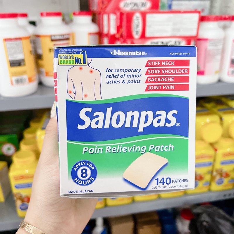 HỘP MIẾNG DÁN SALONPAS MỸ 7 GÓI x 20 MIẾNG (HÀNG COSTCO USA)