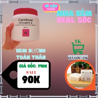 Kem dưỡng da toàn thân vıtamın E Carebeau 500ml - Moisturising cream- Màu hồng