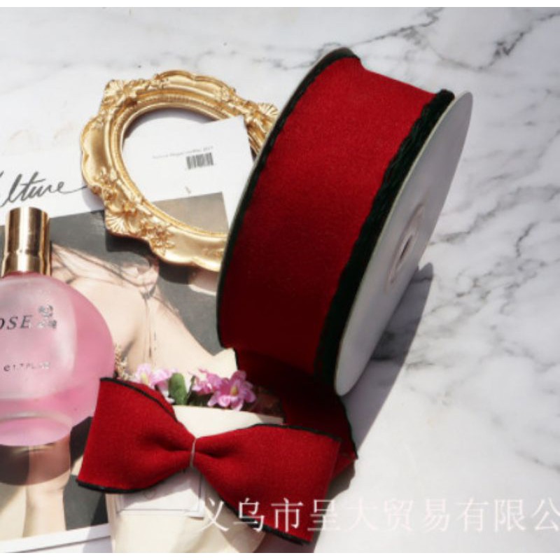 Ruy băng vải có viền kích cỡ 4cm làm phụ kiện handmade