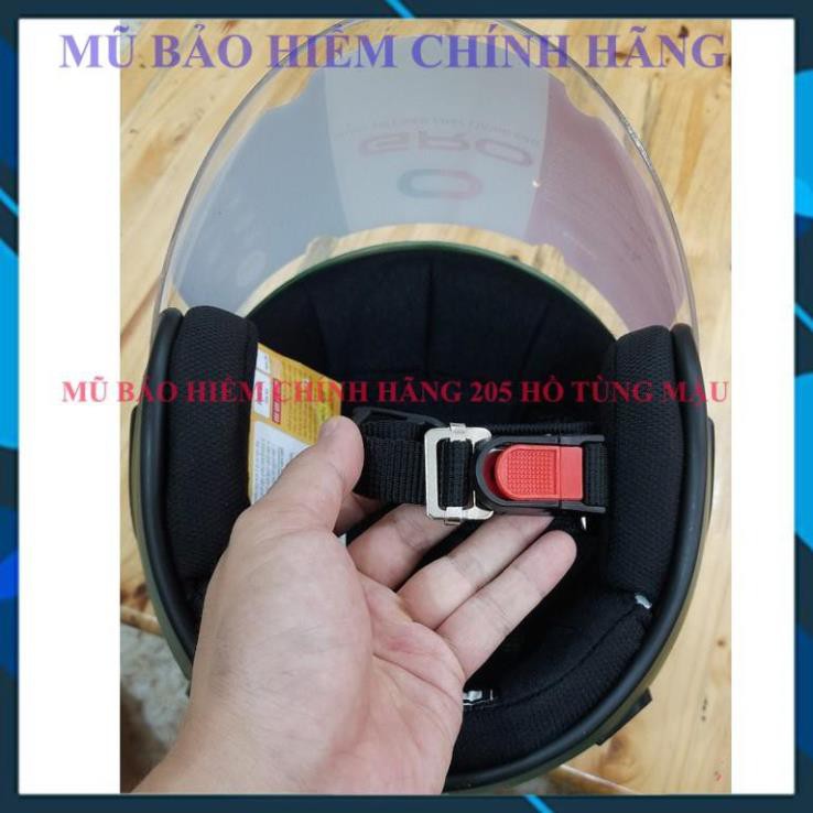 Mũ bảo hiểm chính hãng 3/4 có kính cho Nam  GRO cao cấp - Kiểu dáng Honda màu xanh rêu