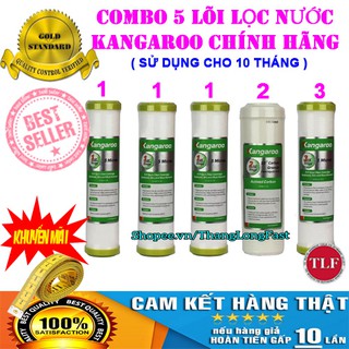 Combo 5 lõi lọc nước kangaroo số 1-1-1-2-3 | gồm 3 lõi 1; 1 lõi 2; 1 lõi 3