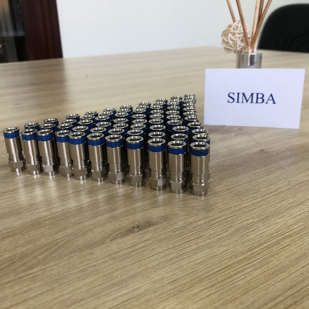 10 Cái đầu nối F5 cho truyền hình cáp, anten chảo K+, rắc F5 Camera loại nén cao cấp Model : FE058 Hãng ZG