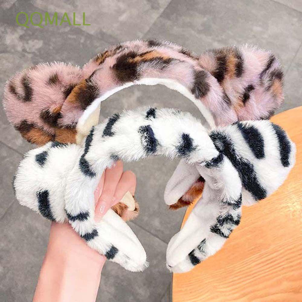 Băng Đô Cài Tóc Hình Tai Mèo Bằng Lông Giả In Họa Tiết Da Báo Dễ Thương Vui Nhộn Phong Cách Hàn Quốc