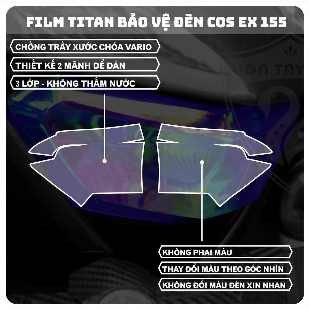 Decal dán đèn COS xe EX 155 chống trầy xước bảo vệ  YAMAHA EXCITER 155