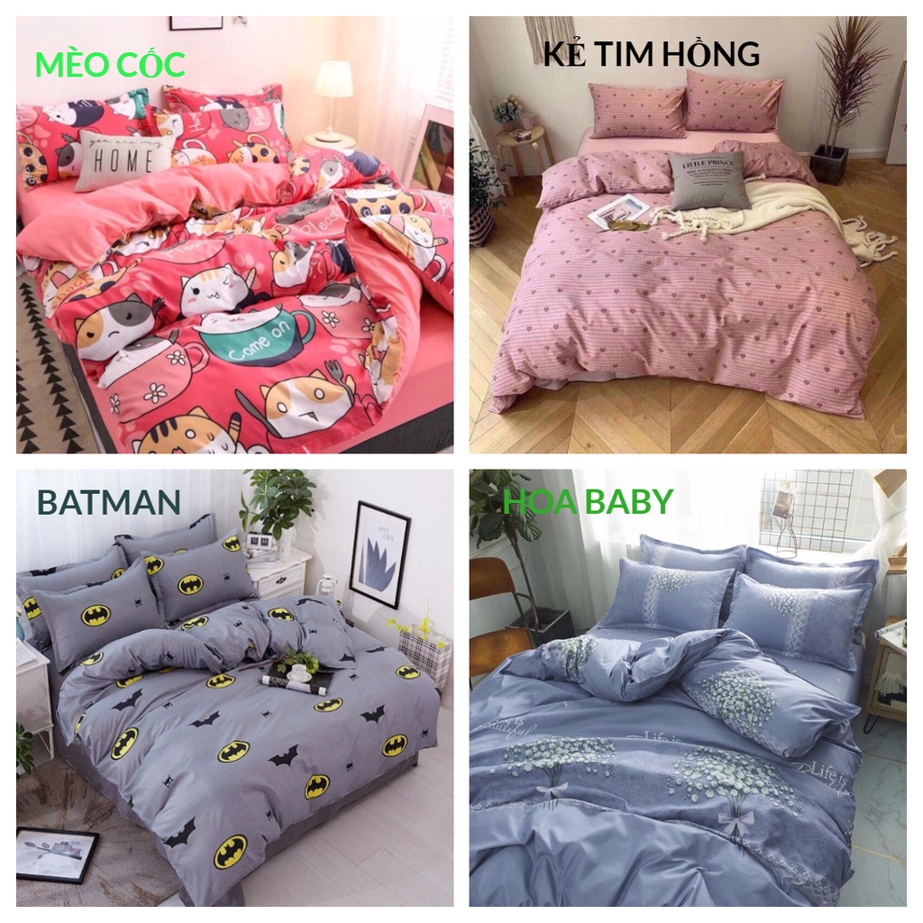 Ga Trải Giường Poly Cotton, Ga Nệm Mùa Hè Poly Cotton Kèm 2 Vỏ Gối Nằm Đủ Kích Thước Mẫu BATMAN (Được Chọn Màu) | BigBuy360 - bigbuy360.vn