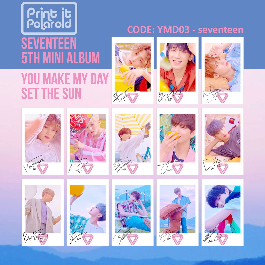 Thẻ Ảnh Nhóm Nhạc Seventeen You Make My Day Contents 13 + Ttd