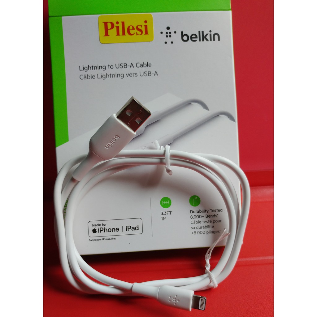 Dây sạc lightning to USB-A Belkin MFI sạc nhanh chính hãng của mỹ, dài 1m cho IPhone