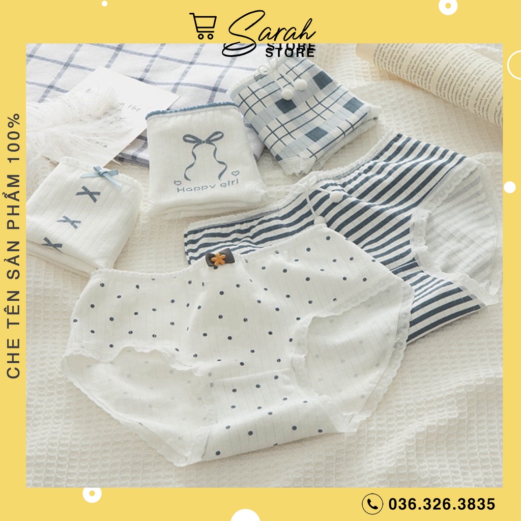 Quần Lót Nữ Cotton Gân Tăm Dễ Thương Kháng Khuẩn 0126