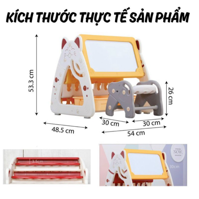 Bảng vẽ mèo HOLLA 3in1 (kèm ghế, bút màu) - Món quà ý nghĩa cho bé
