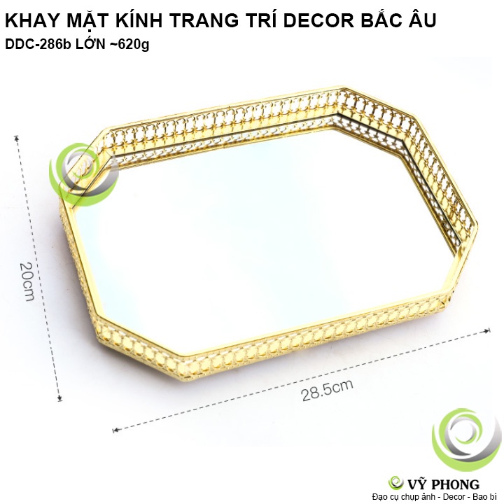 KHAY MẶT KIẾNG GƯƠNG DECOR MÂM KÍNH TRANG TRÍ BẮC ÂU ĐỰNG PHỤ KIỆN ĐỒ TRANG SỨC NẾN ĐẠO CỤ CHỤP ẢNH SẢN PHẨM INS DDC-286