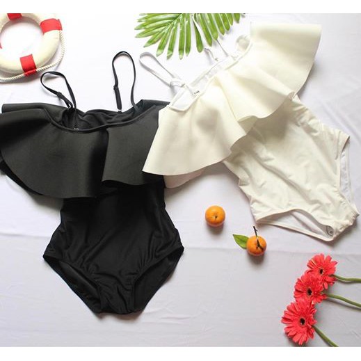 Đồ bơi nữ một mảnh bèo trễn vai, kèm 2 dây quai tháo rời tùy chỉnh, gợi cảm, đồ bơi dành cho bầu mặc được SW1M029 | BigBuy360 - bigbuy360.vn