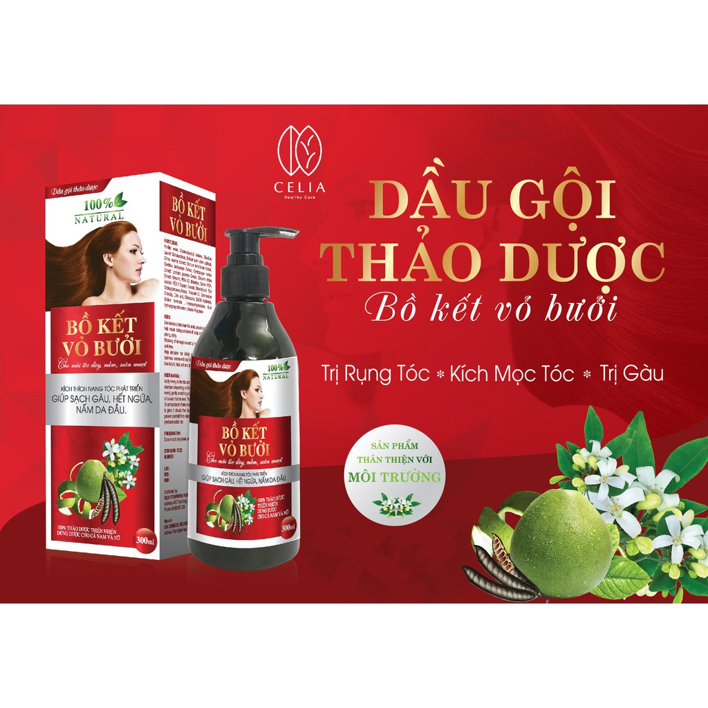 DẦU GỘI THẢO DƯỢC BỒ KẾT VỎ BƯỞI - KÍCH THÍCH MỌC TÓC - SẠCH GẦU HẾT NGỨA, NẤM DA ĐẦU - DẦU GỘI ĐẦU THẢO DƯỢC TỰ NHIÊN