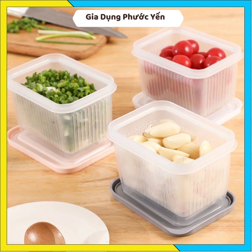 Hộp Đựng Thực Phẩm Tách Nước, Rau Củ Quả Đa Năng Để Tủ Lạnh