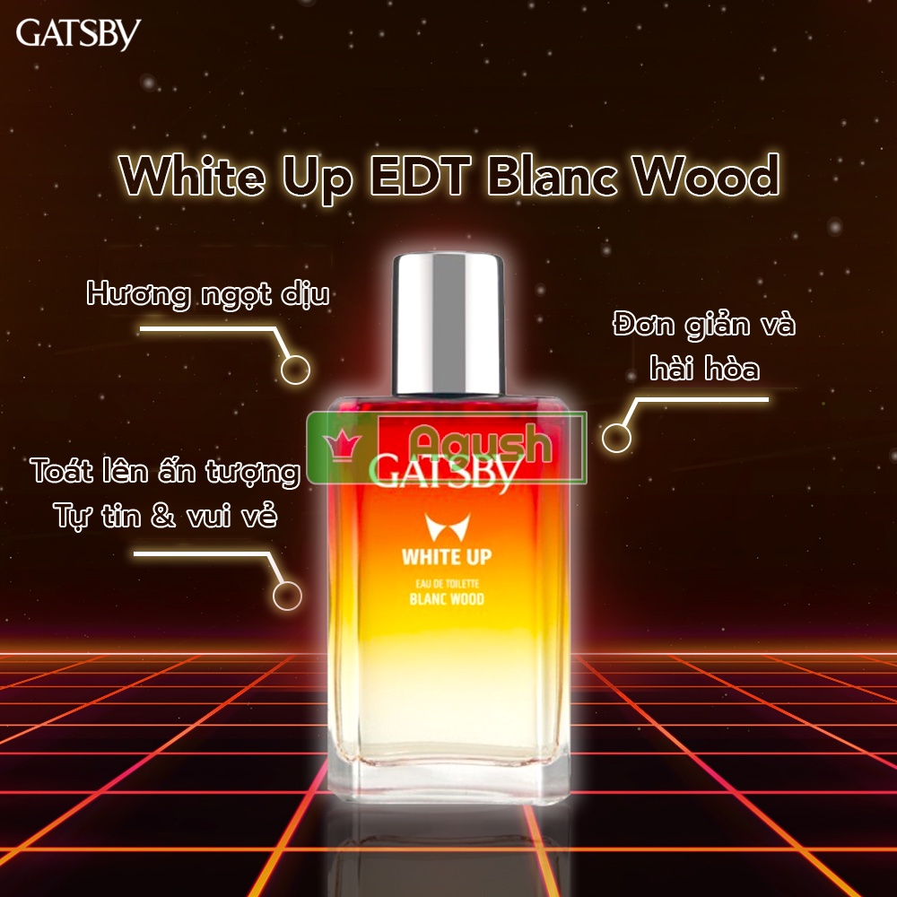 Nước hoa nam chính hãng thơm lâu cao cấp GATSBY WHITE UP EDT BLANC WOOD 50ml mùi hương ngọt dịu nhẹ quyến rũ xịn giá rẻ