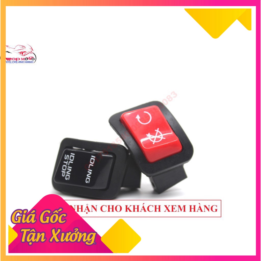 Nút idling stop màu đỏ giống xe SH300i gắn được cho SH, AB,LEAD,VARIO,CLICK,VISION,WINNER... (Ảnh Sp thật)