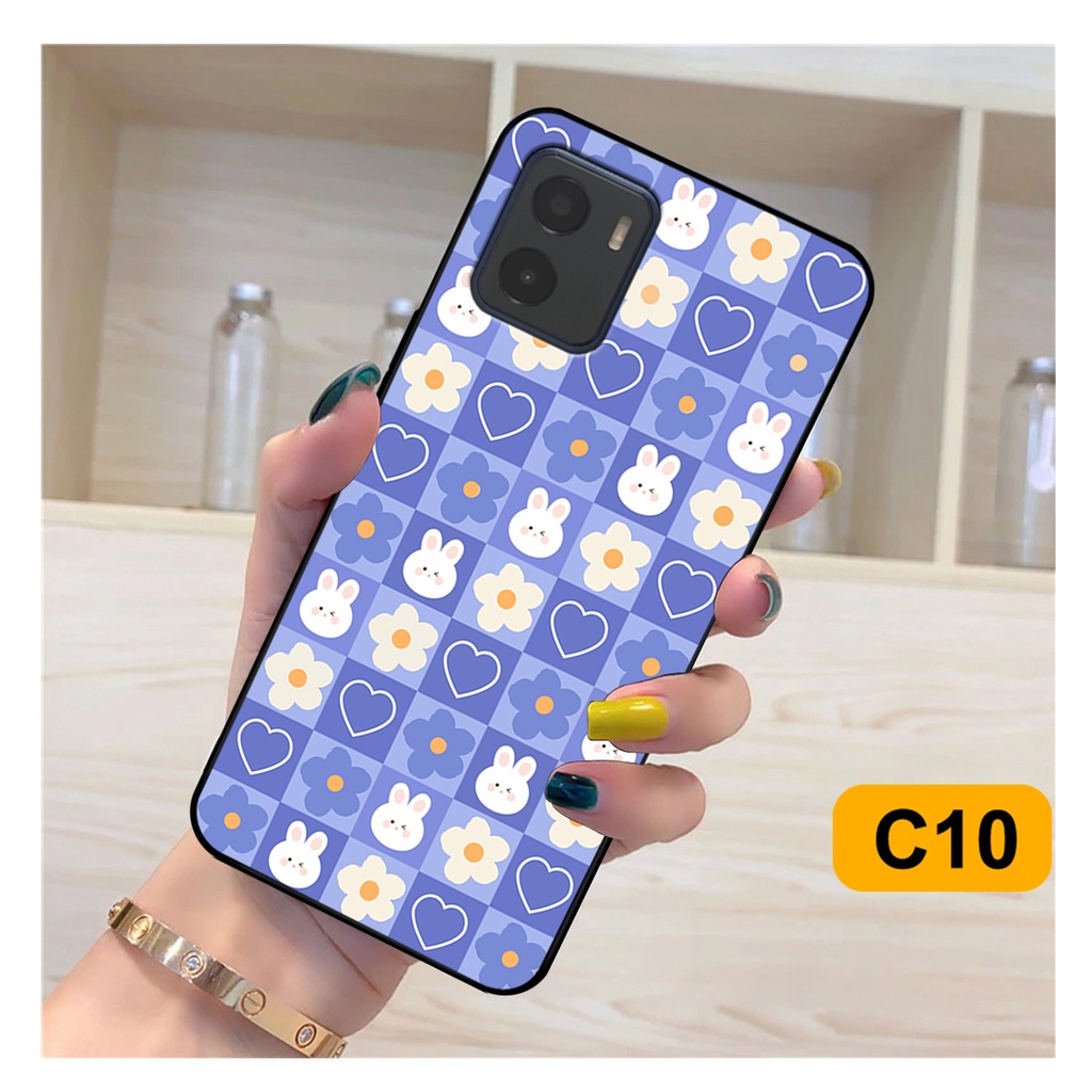 Ốp lưng Vivo Y15s - Vivo Y15a in hoạ tiết caro trái tim đen trắng, gấu bear cute đáng yêu