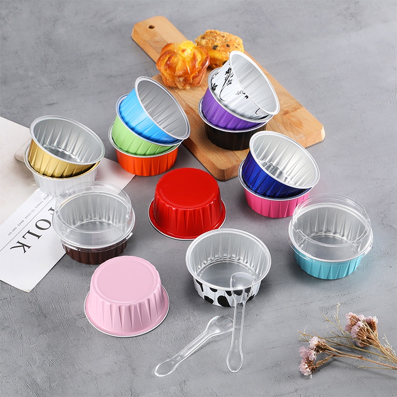 Cốc nhôm,bát nhôm tráng bạc làm bánh nướng,bánh trứng,sữa chua dung tích 125 ml tiện dụng cho mọi nhà