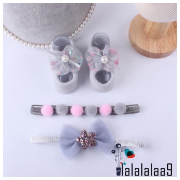 Set 2 băng đô kèm tất cho bé