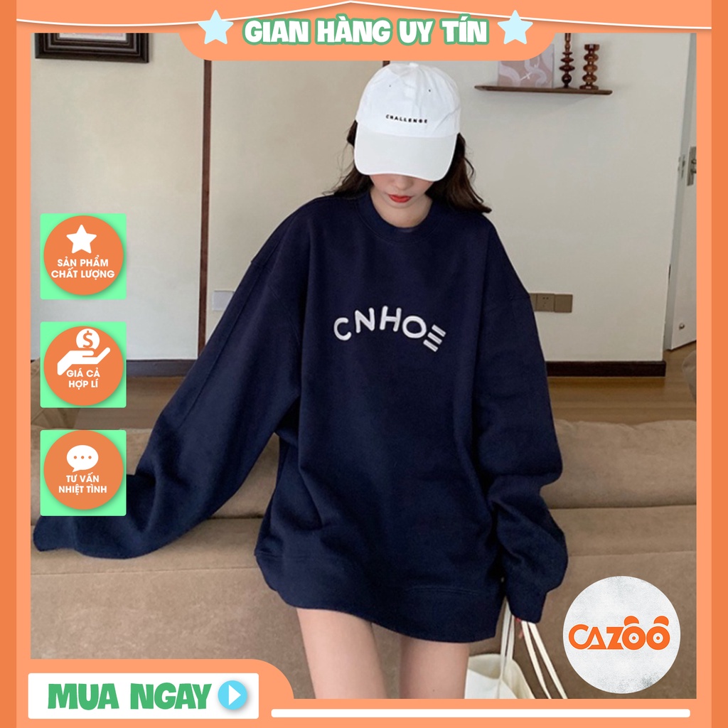👕👖  Áo Sweater Dáng Rộng In Chữ Phong Cách Hàn Quốc Năng Động CHNOE ⚡