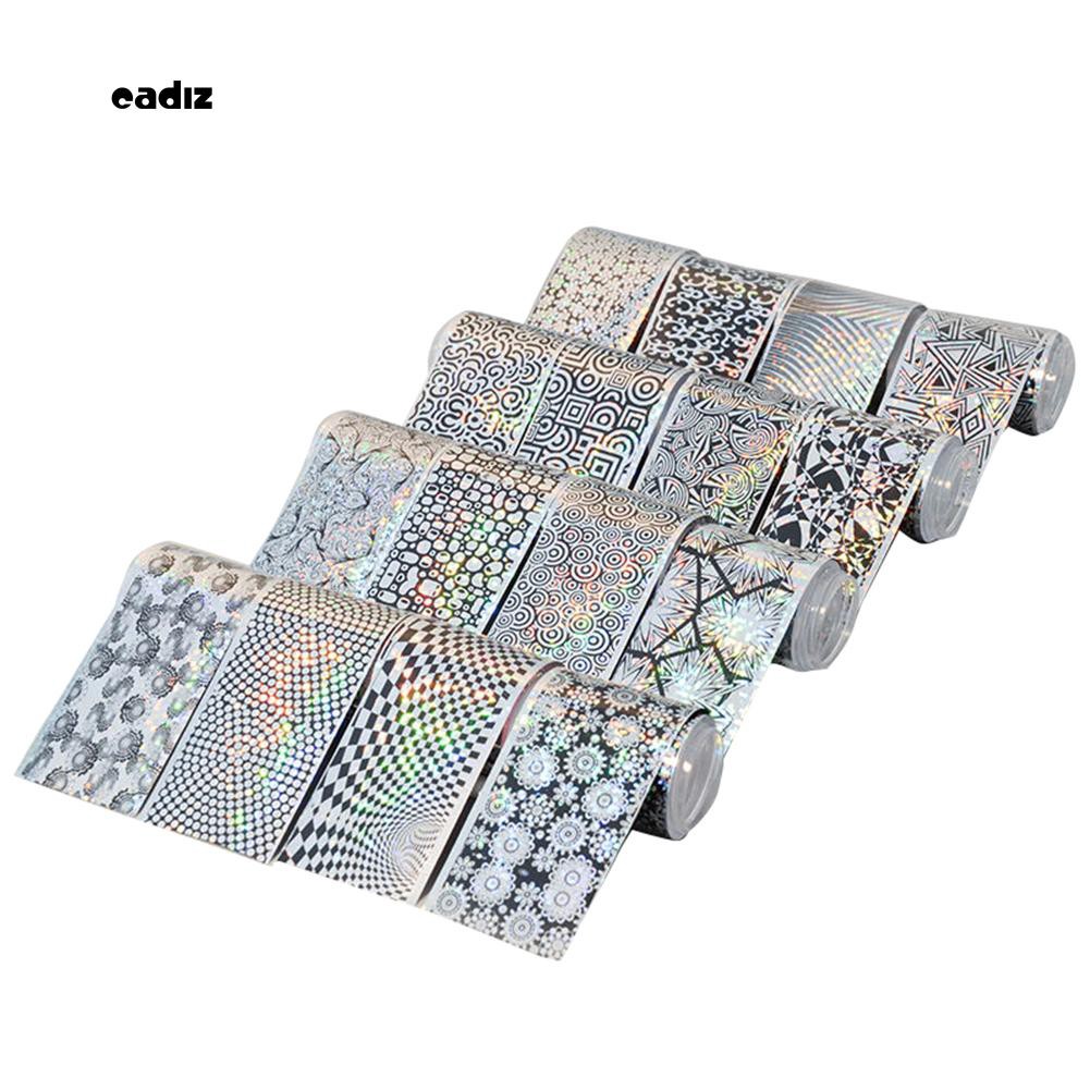 Set 16 tấm giấy nhôm ảnh ba chiều dán móng nghệ thuật