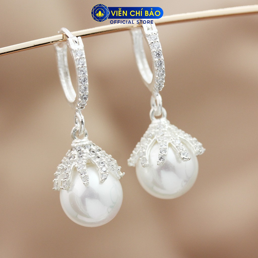 Bông tai bạc nữ nụ hoa hồng chất liệu bạc 925 thời trang phụ kiện trang sức Viễn Chí Bảo B400175