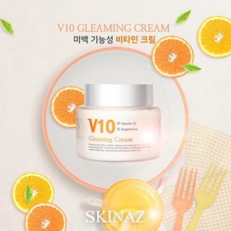 Kem V10 Skinaz Hàn Quốc Chính Hãng 100ml - V10 Gleaming Cream + Quà Tặng