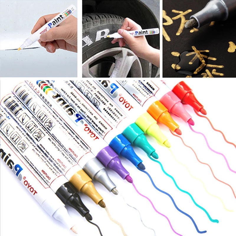 1 Bút Lông Đánh Dấu Lốp Xe Hơi Chống Nước 13 Màu