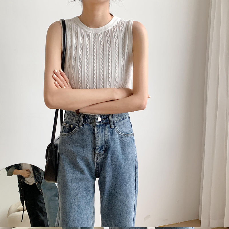 Áo ba lỗ SUXI dệt kim màu trơn thiết kế quyến rũ độc đáo cho nữ