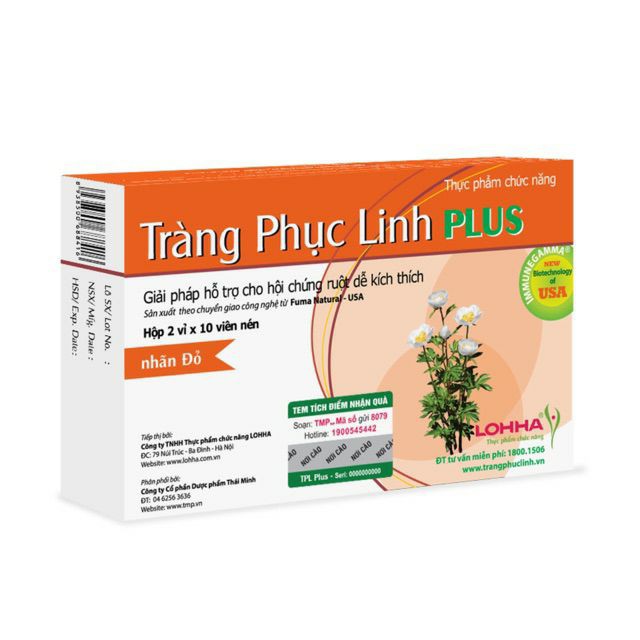 Tràng phục linh pluss hỗ trợ các cơn đau đại tràng