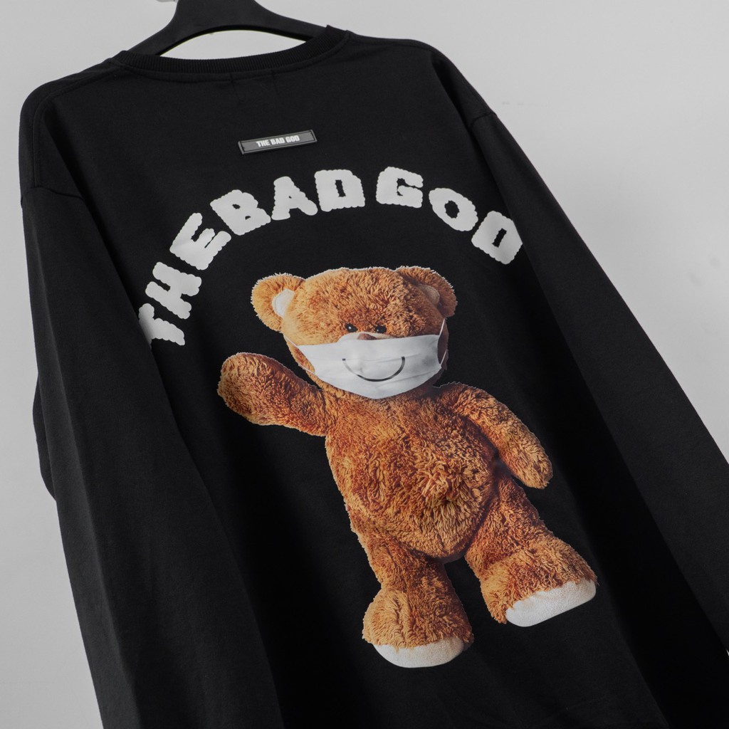 Áo Sweater nỉ dài tay vải Nỉ Bông siêu dầy với mẫu The Bad God Teddy , áo nỉ cặp đôi nam nữ cháy phố hot trend 2022