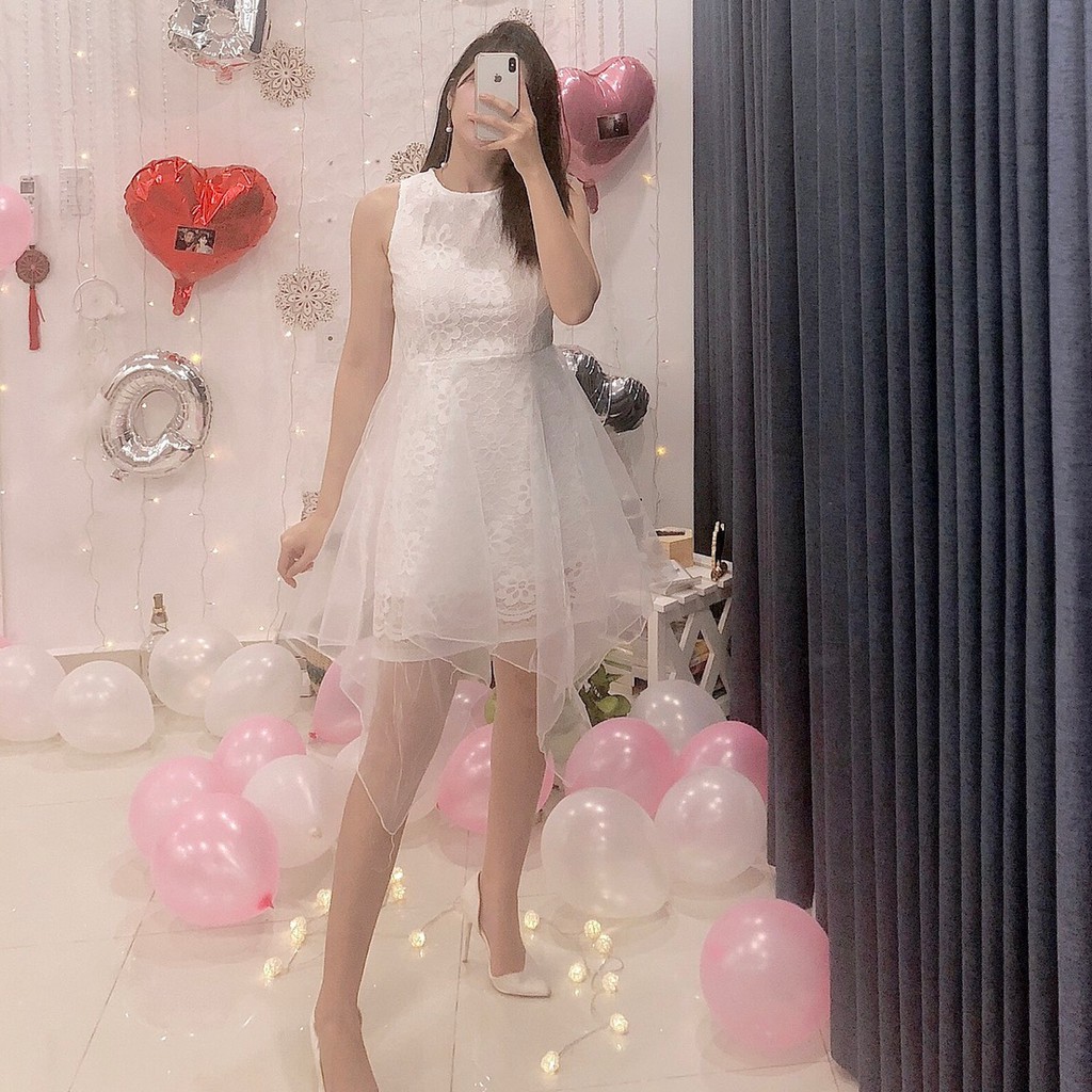Đầm dự tiệc ren phối lưới sang trọng | BigBuy360 - bigbuy360.vn