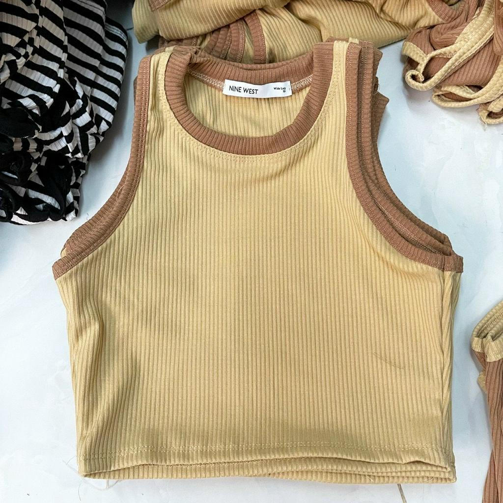áo croptop ba lỗ viền nách cổ chất bozip mềm