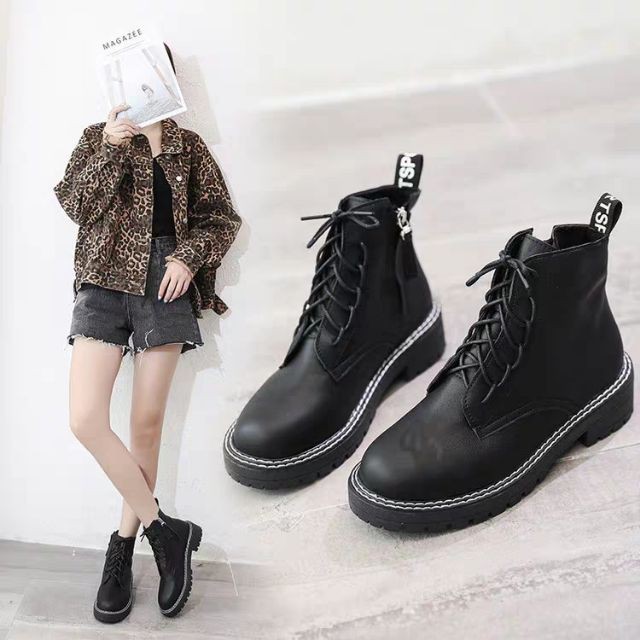 (subii036)   [ORDER BIGSIZE] Boots da cổ ngắn buộc dây full size 35-42 kèm ảnh thật