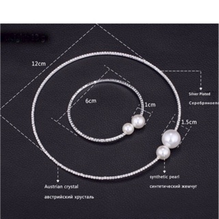 Bộ kiềng cổ đính hạt đá hiện đại