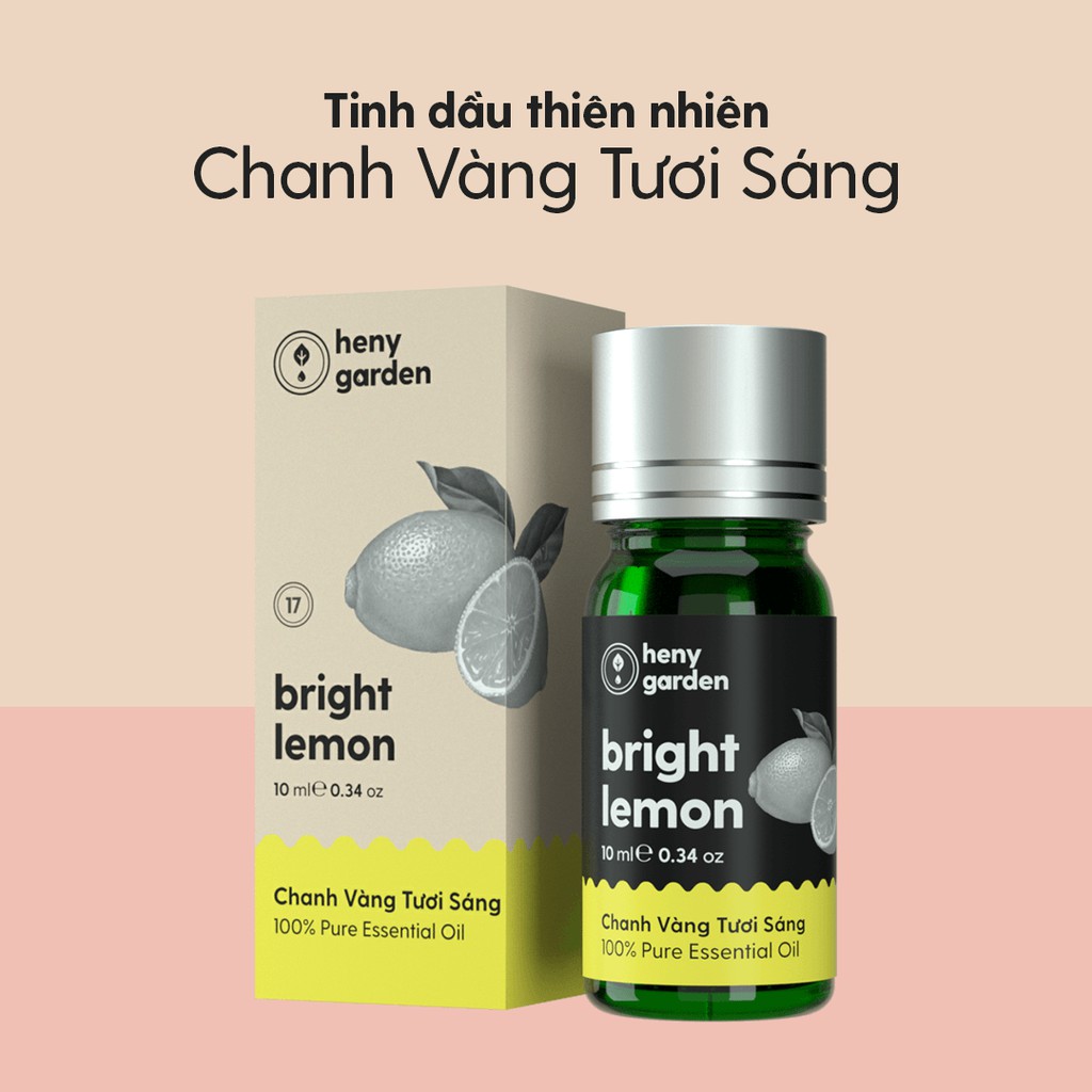 Tinh Dầu Chanh (Chua Tươi) Organic Thiên Nhiên Nguyên Chất Đậm Đặc Xông Thơm Phòng, Làm Nến Thơm HENY GARDEN