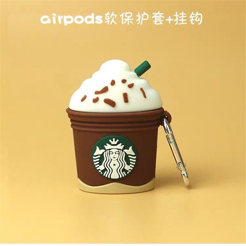 [Kem Starbucks] Ốp tai nghe bluetooth case airpod 2/Pro_Vỏ đựng tai nghe Airpods bằng silicon