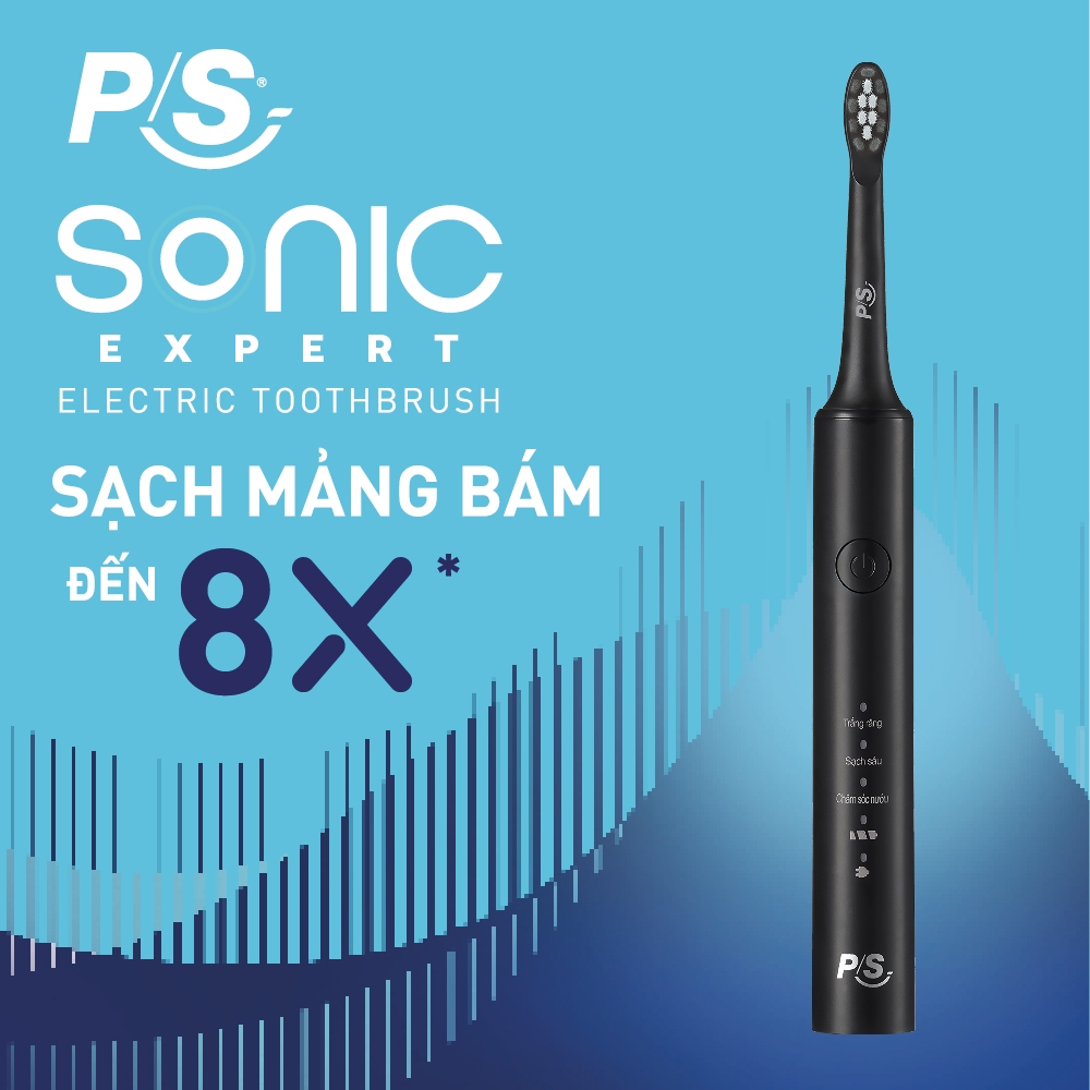 Bộ bàn Chải Điện P/S Sonic Expert Chuyên Gia Sóng Âm - Công Nghệ Sóng Âm, Chải Sạch Mảng Bám Tới 8X