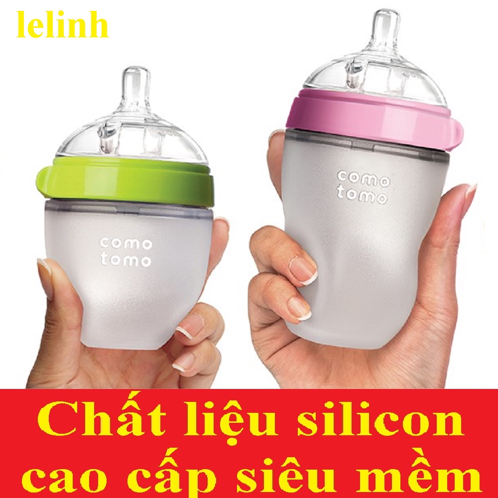 Bình sữa tập bú como silicon hàn quốc siêu mềm cao cấp 150ML/250ML có chống sặc cho bé yêu