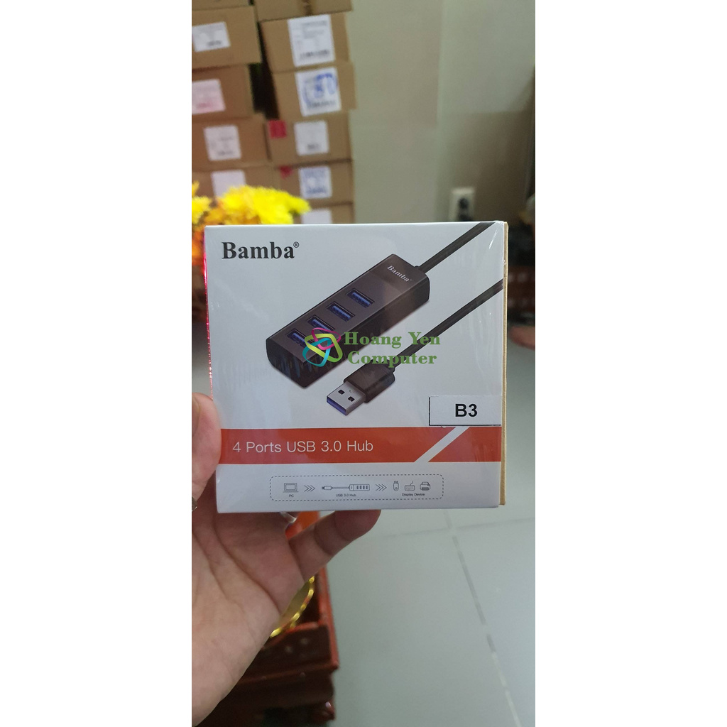 Hub USB 4 Cổng Bamba B1 2.0, Bamba B3 30 chính hãng - BH 12 Tháng - Hoàng Yến Computer