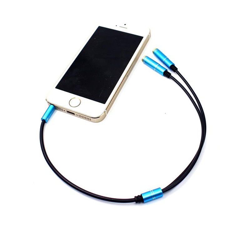 Cáp Chia Tai Nghe 1 Đầu Cực 3.5MM Ra 2 Chân 3.5MM Chữ Y